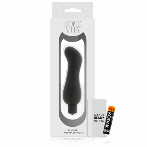 DOLCE VITA – G-SPOT VIBRADOR SILICONA NEGRO - intimamenities.com