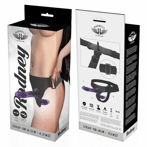 HARNESS ATTRACTION - RODNEY DOBLE PENETRACIÓN VIBRADOR 18 CM -O- 3.5 CM - Imagen 6