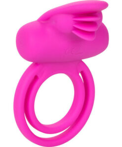 CALEXOTICS – DUAL CLIT FLICKER ENHANCER DOBLE ANILLO VIBRADOR DE SILICONA ROSA - intimamenities.com