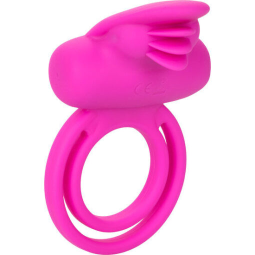 CALEXOTICS – DUAL CLIT FLICKER ENHANCER DOBLE ANILLO VIBRADOR DE SILICONA ROSA - intimamenities.com