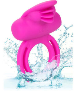 CALEXOTICS – DUAL CLIT FLICKER ENHANCER DOBLE ANILLO VIBRADOR DE SILICONA ROSA - intimamenities.com
