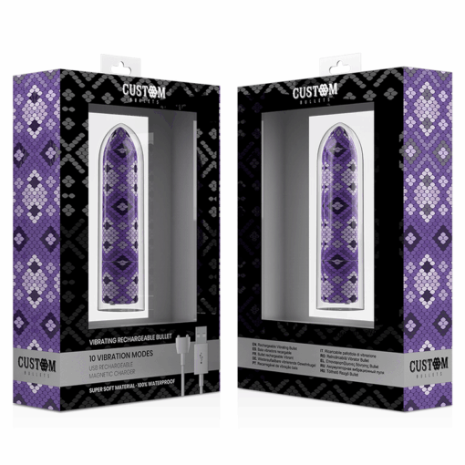 CUSTOM BULLETS – BALA RECARGABLE SNAKE LILA 10 INTENSIDADES - intimamenities.com