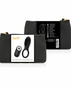 COQUETTE CHIC DESIRE – ANILLO VIBRADOR CONTROL REMOTO RECARGABLE NEGRO / GOLD - intimamenities.com
