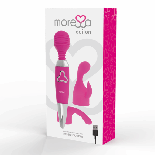 MORESSA – ODILON WAND POTENTE MOTOR MAS DOS CABEZALES PREMIUM SILICONE RECARGABLE - intimamenities.com