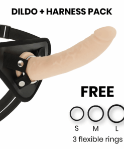 DELTA CLUB - TOYS ARNES + DILDO NATURAL SILICONA MEDICA 20 CM -O- 4 CM