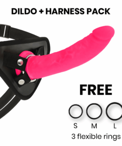 DELTA CLUB - TOYS DILDO + ARNES ROSA SILICONA MEDICA 20 CM -O- 4 CM