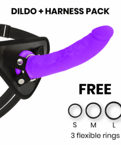 DELTA CLUB - TOYS ARNES + DILDO LILA SILICONA MEDICA 20 CM -O- 4 CM