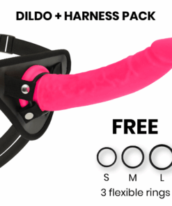DELTA CLUB - TOYS ARNES + DILDO ROSA SILICONA MEDICA 23 CM -O- 4.5 CM