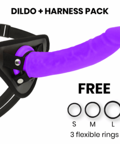 DELTA CLUB - TOYS ARNES + DILDO LILA SILICONA MEDICA 23 CM -O- 4.5 CM