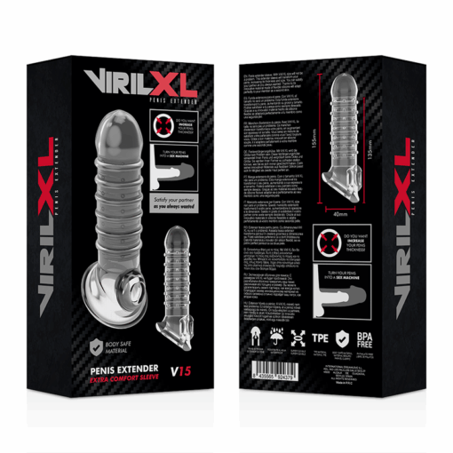 VIRILXL - EXTENSION Y FUNDA  DE PENE  V15 TRANSPARENTE - Imagen 8