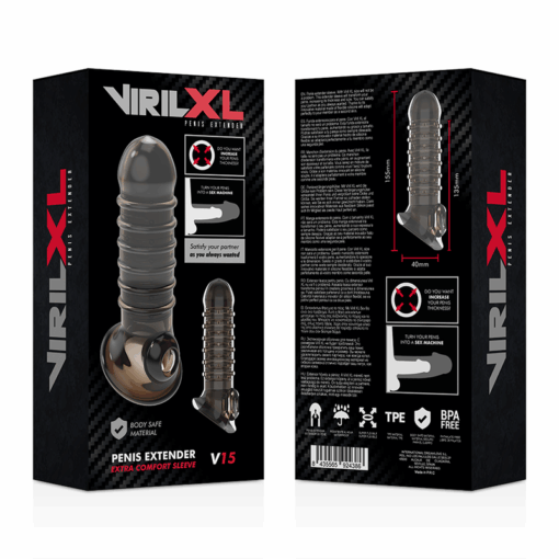 VIRILXL - EXTENSION Y FUNDA  DE PENE  V15 NEGRO - Imagen 9