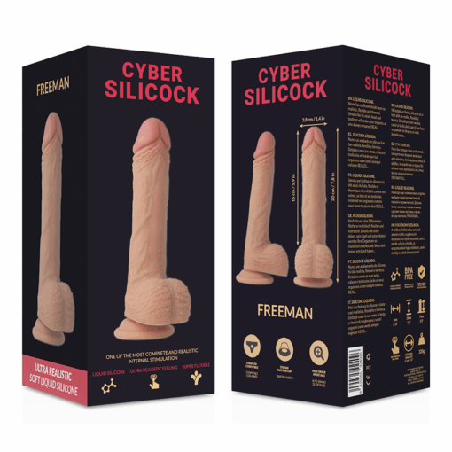CYBER SILICOCK - ARNÉS SILICONA LIQUIDA FREEMAN 20 CM -O- 3.8 CM - Imagen 8