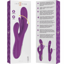 INTENSE – APOLO VIBRADOR MULTIFUNCIÓN RECARGABLE 7 VIBRACIONES CON LENGUA OSCILANTE MORADO - intimamenities.com