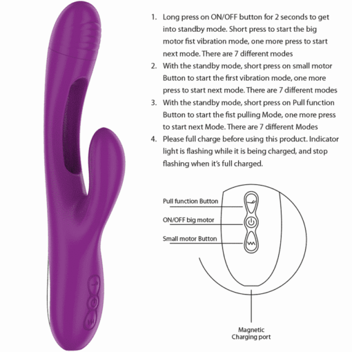 INTENSE – APOLO VIBRADOR MULTIFUNCIÓN RECARGABLE 7 VIBRACIONES CON LENGUA OSCILANTE MORADO - intimamenities.com