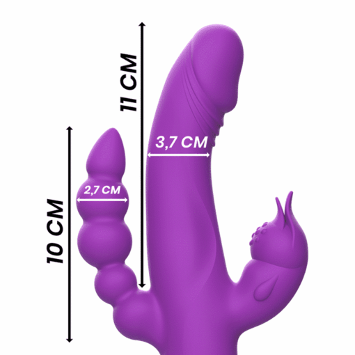 INTENSE – CASANOVA VIBRADOR RABBIT SILICONA TRIPLE MOTOR MORADO - intimamenities.com