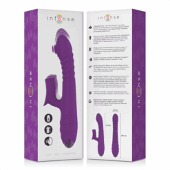 INTENSE – IGGY VIBRADOR MULTIFUNCIÓN RECARGABLE UP & DOWN CON ESTIMULADOR DE CLITORIS MORADO - intimamenities.com