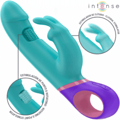 INTENSE – MÓNICA VIBRADOR RABBIT CON ESTIMULADOR ROTATORIO DEL PUNTO G AZUL - intimamenities.com