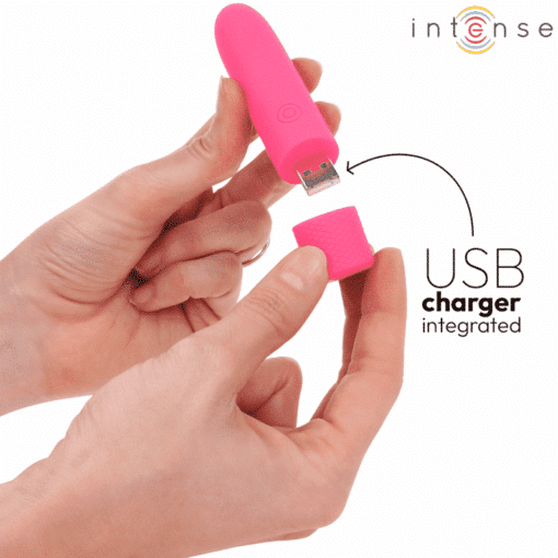 INTENSE – SYMONE BALA VIBRADORA RECARGABLE POR USB 8 VIBRACIONES ROSA 10 X 2.2 CM - intimamenities.com