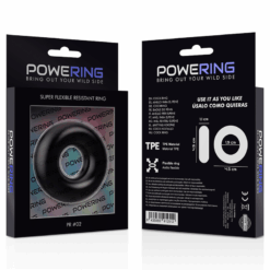 POWERING – SUPER FLEXIBLE Y RESISTENTE ANILLO PENE  4.5CM NEGRO - intimamenities.com