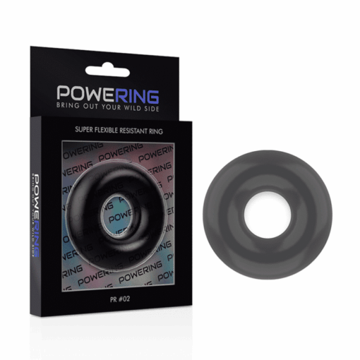 POWERING – SUPER FLEXIBLE Y RESISTENTE ANILLO PENE  4.5CM NEGRO - intimamenities.com