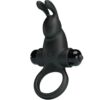 PRETTY LOVE – ANILLO VIBRADOR + ESTIMULADOR RABBIT CLÍTORIS 10 VIBRACIONES NEGRO - intimamenities.com