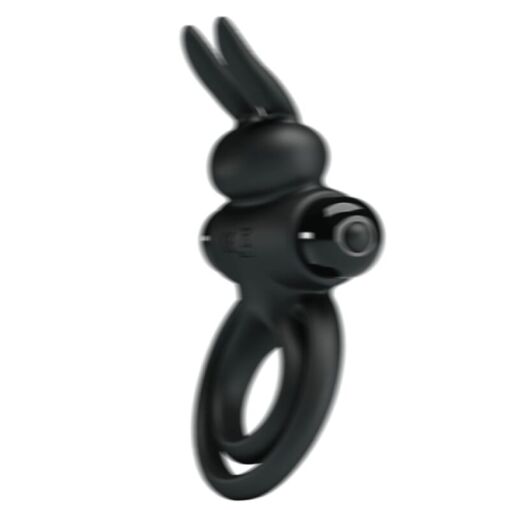 PRETTY LOVE – ANILLO VIBRADOR III CONEJO PARA PENE NEGRO - intimamenities.com