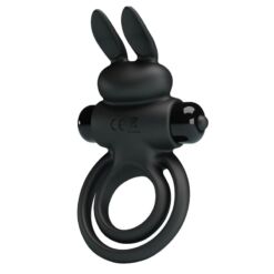 PRETTY LOVE – ANILLO VIBRADOR III CONEJO PARA PENE NEGRO - intimamenities.com