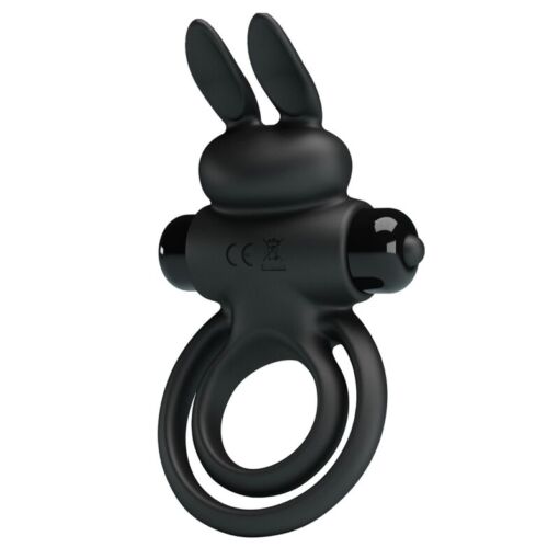PRETTY LOVE – ANILLO VIBRADOR III CONEJO PARA PENE NEGRO - intimamenities.com