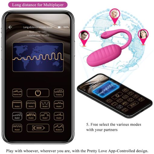PRETTY LOVE – CATALINA HUEVO VIBRADOR RECARGABLE ROSA - intimamenities.com