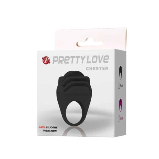 PRETTY LOVE – CHESTER ANILLO VIBRADOR NEGRO - intimamenities.com