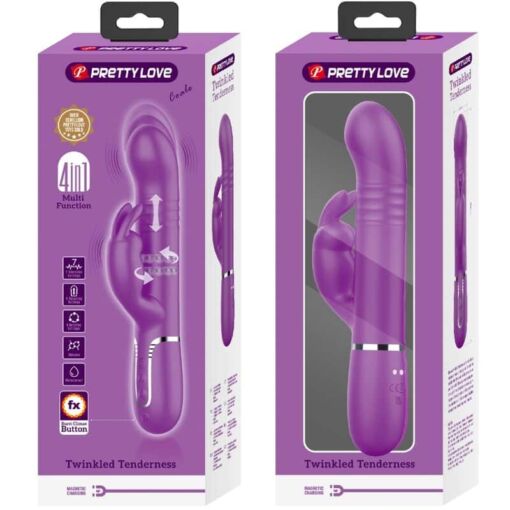 PRETTY LOVE – COALE VIBRADOR RABBIT MULTIFUNCIÓN 4 EN 1 MORADO - intimamenities.com