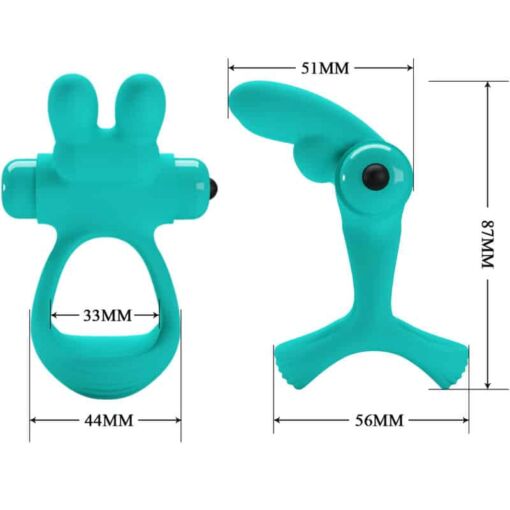 PRETTY LOVE – DANTE ANILLO VIBRADOR RABBIT VERDE - intimamenities.com