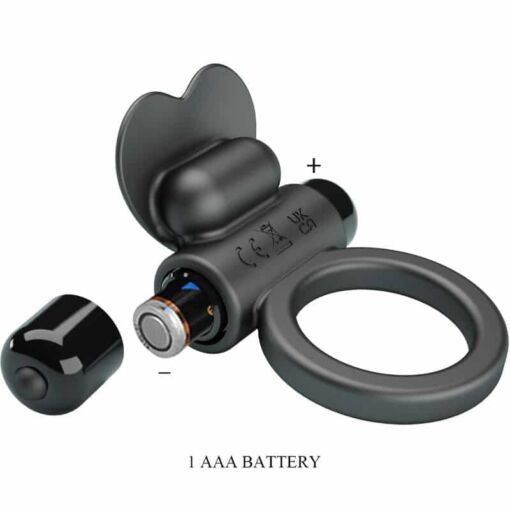 PRETTY LOVE – DEBONAIRE ANILLO VIBRADOR CONEJO 10 VIBRACIONES NEGRO - intimamenities.com