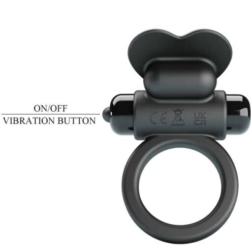 PRETTY LOVE – DEBONAIRE ANILLO VIBRADOR CONEJO 10 VIBRACIONES NEGRO - intimamenities.com