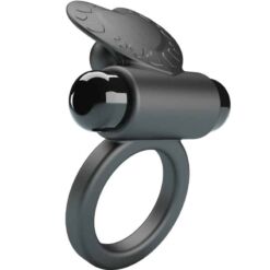 PRETTY LOVE – DEBONAIRE ANILLO VIBRADOR CONEJO 10 VIBRACIONES NEGRO - intimamenities.com
