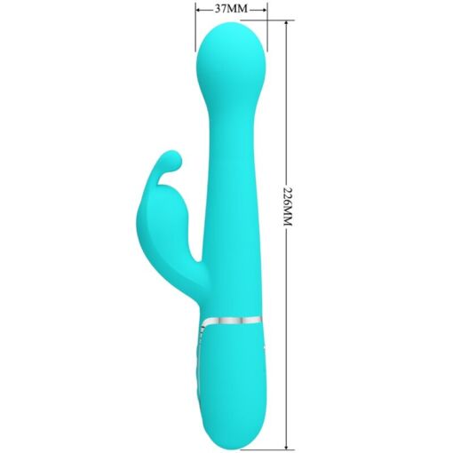 PRETTY LOVE – DEJON VIBRADOR RABBIT 3 EN 1 MULTIFUNCIÓN VERDE AGUA - intimamenities.com