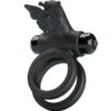 PRETTY LOVE – DOBLE ANILLO VIBRADOR CON ESTIMULADOR NEGRO - intimamenities.com