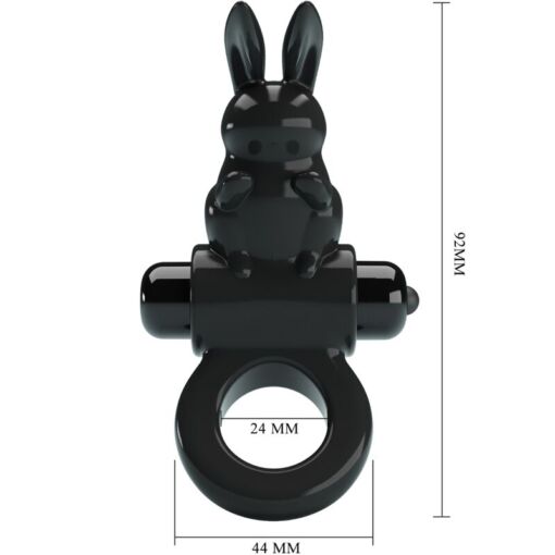 PRETTY LOVE – EXCITING RING ANILLO VIBRADOR RABBIT 10 VIBRACIONES NEGRO - intimamenities.com