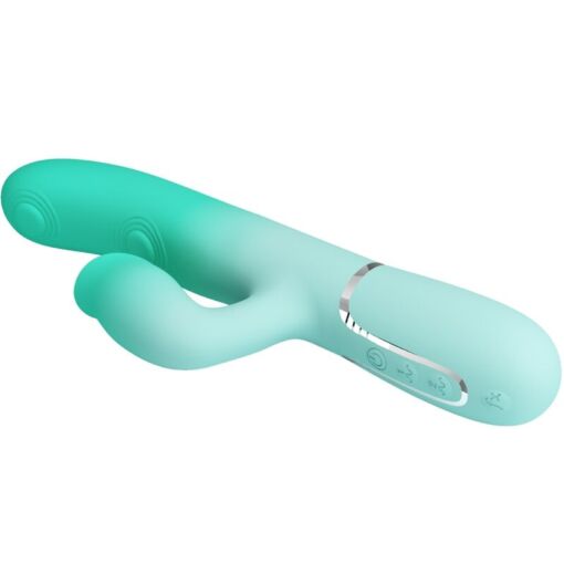 PRETTY LOVE – GIGI VIBRADOR RABBIT MULTIFUNCIÓN VERDE AGUA - intimamenities.com