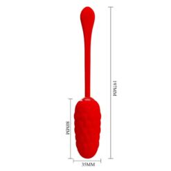 PRETTY LOVE – HUEVO VIBRADOR CON TEXTURA MARINA RECARGABLE ROJO - intimamenities.com