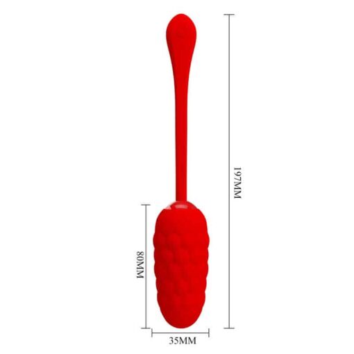 PRETTY LOVE – HUEVO VIBRADOR CON TEXTURA MARINA RECARGABLE ROJO - intimamenities.com