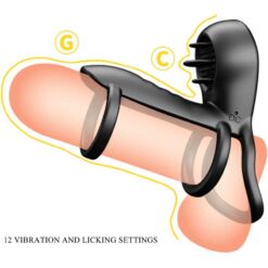 PRETTY LOVE – JAMMY FUNDA DE PENE 12 VIBRACIONES CON LENGUA RECARGABLE SILICONA - intimamenities.com