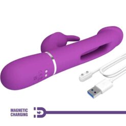PRETTY LOVE – KAMPAS VIBRADOR RABBIT MULTIFUNCIÓN 3 EN 1 MORADO - intimamenities.com