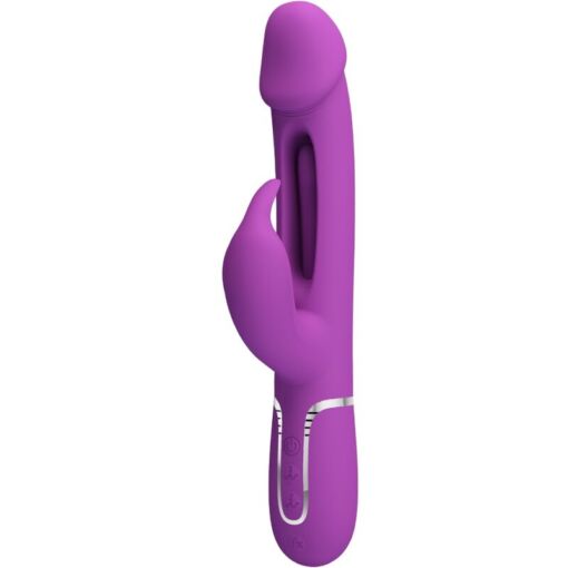 PRETTY LOVE – KAMPAS VIBRADOR RABBIT MULTIFUNCIÓN 3 EN 1 MORADO - intimamenities.com
