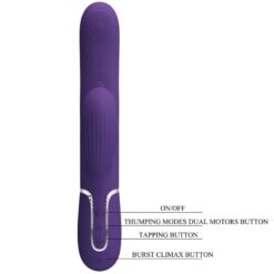 PRETTY LOVE – PERLITA VIBRADOR PUNTO G 3 EN 1 MULTIFUNCIÓN MORADO - intimamenities.com