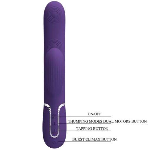 PRETTY LOVE – PERLITA VIBRADOR PUNTO G 3 EN 1 MULTIFUNCIÓN MORADO - intimamenities.com
