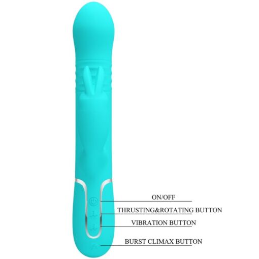 PRETTY LOVE – VIBRADOR COALE RABBIT PERLAS VERDE AGUA - intimamenities.com