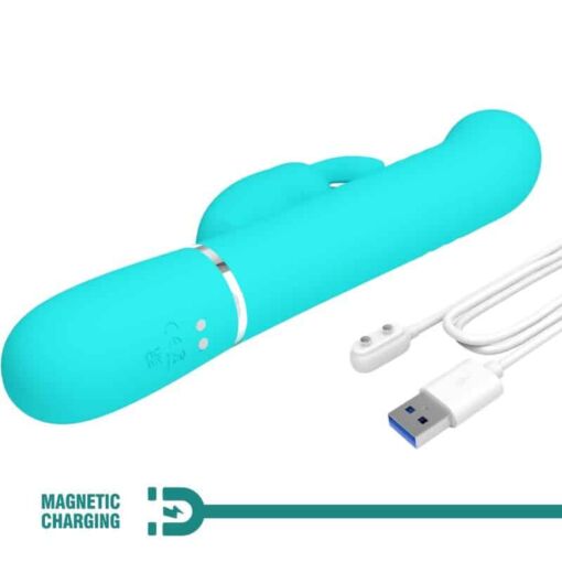 PRETTY LOVE – VIBRADOR COALE RABBIT PERLAS VERDE AGUA - intimamenities.com