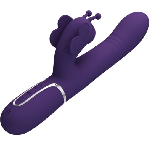 PRETTY LOVE – VIBRADOR RABBIT MULTIFUNCIÓN 4 EN 1 MARIPOSA MORADO - intimamenities.com