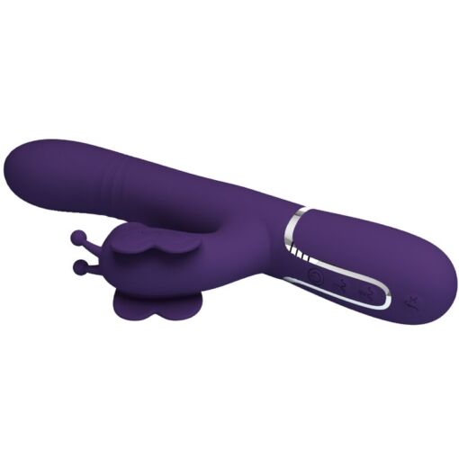 PRETTY LOVE – VIBRADOR RABBIT MULTIFUNCIÓN 4 EN 1 MARIPOSA MORADO - intimamenities.com